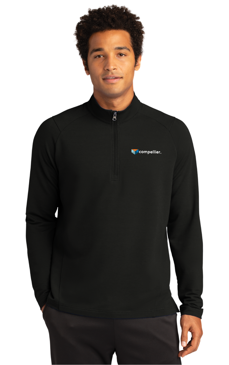 Compellier Sport-Wick® Flex Fleece 1/4-Zip Black