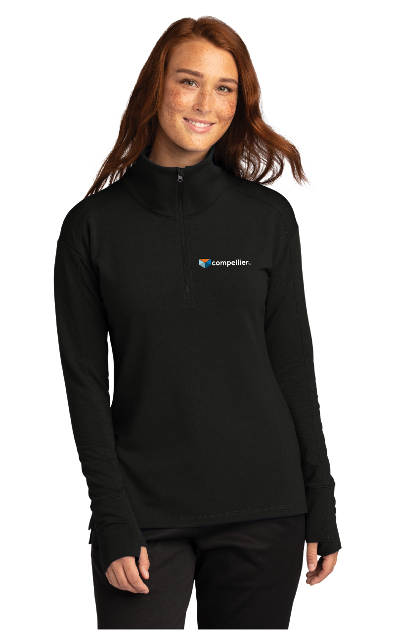 Compellier Ladies Sport-Wick® Flex Fleece 1/4-Zip Black